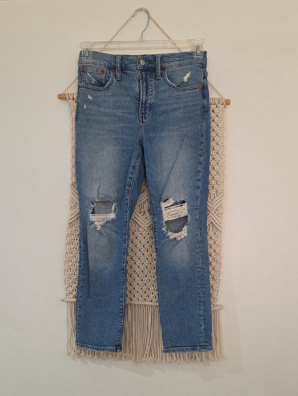 Madewell Light Blue Distressed Skinny Jeans